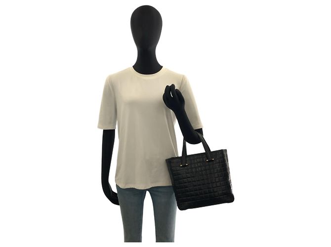 Borsa Tote Chanel Icon Chocolate Bar in pelle nera Nero - vista 6