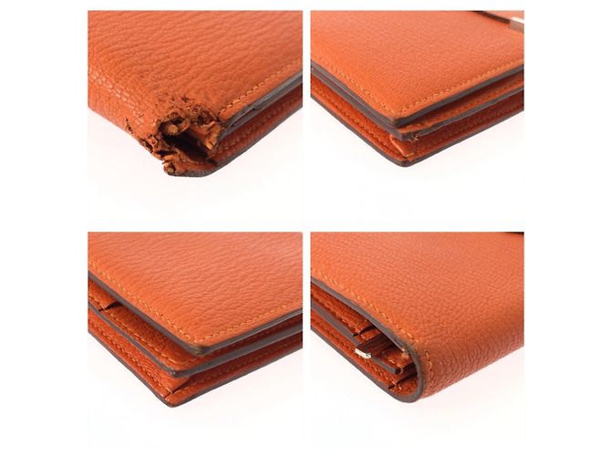 Hermès Cartera Hermes Bearn Soufflé Orange Naranja - vista 3