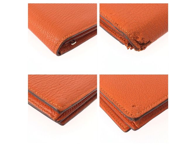 Hermès Cartera Hermes Bearn Soufflé Orange Naranja - vista 4