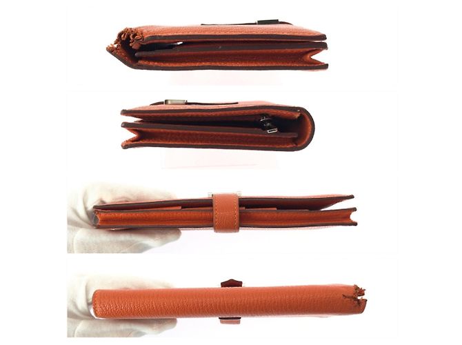 Hermès Cartera Hermes Bearn Soufflé Orange Naranja - vista 5