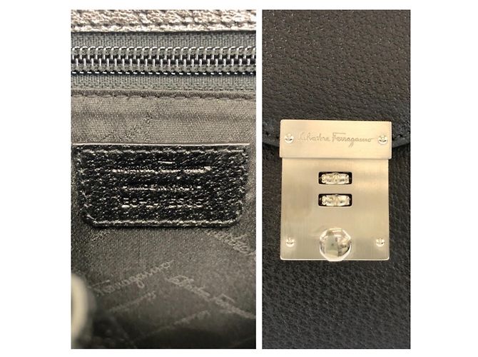 Pochette en cuir noir pour homme Salvatore Ferragamo - vue 3