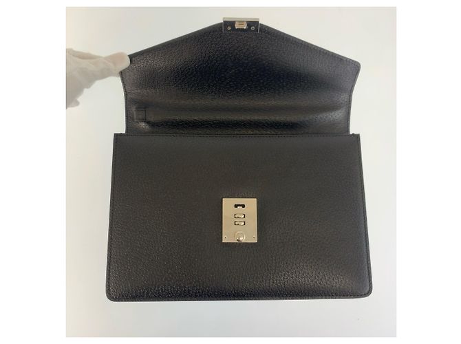 Pochette en cuir noir pour homme Salvatore Ferragamo - vue 5