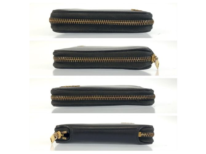 Yves Saint Laurent Tiny Leder-Bifold-Geldbörse in Schwarz - Ansicht 10