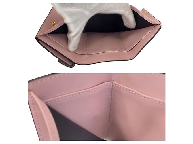 Fendi Zucca F Leather Folding Wallet Brown Pink - view 8