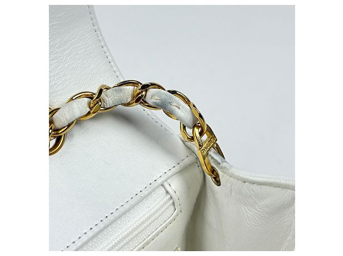 Borsa a Spalla Chanel Diana Matelassé Bianco - vista 10
