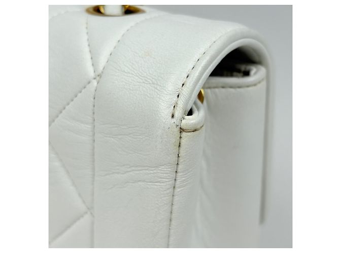 Borsa a Spalla Chanel Diana Matelassé Bianco - vista 5