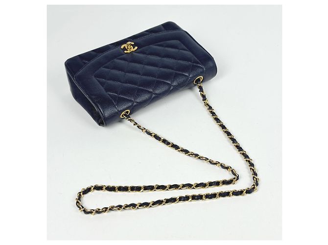 Borsa a Spalla Chanel Diana Matelassé Blu navy - vista 6