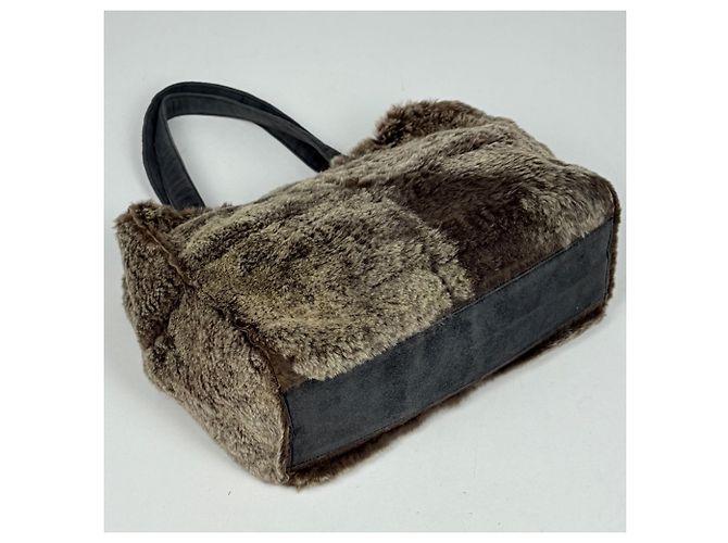 Borsa in tessuto marrone Chanel - vista 2