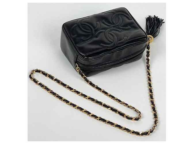 Borsa a tracolla Chanel in pelle nera Nero - vista 5
