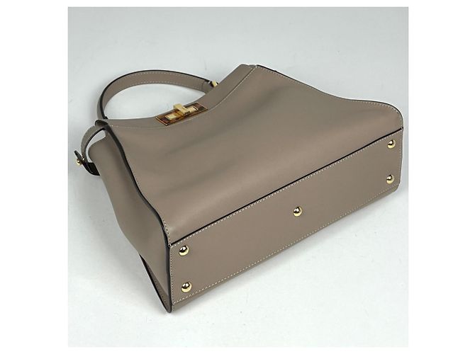 Borsa a mano in pelle Fendi Peekaboo Beige - vista 2