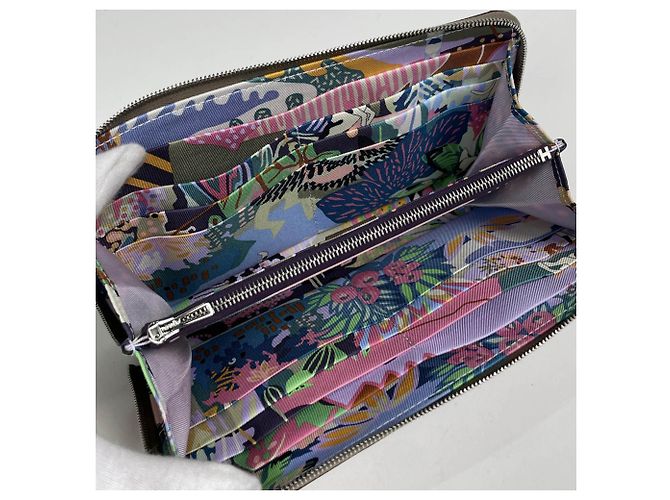 Cartera larga de seda Azap de Hermès Gris pardo - vista 5