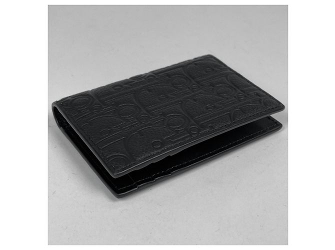 Tarjetero plegable de cuero negro Christian Dior - vista 2