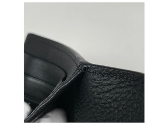 Tarjetero plegable de cuero negro Christian Dior - vista 4
