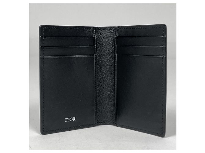 Tarjetero plegable de cuero negro Christian Dior - vista 5