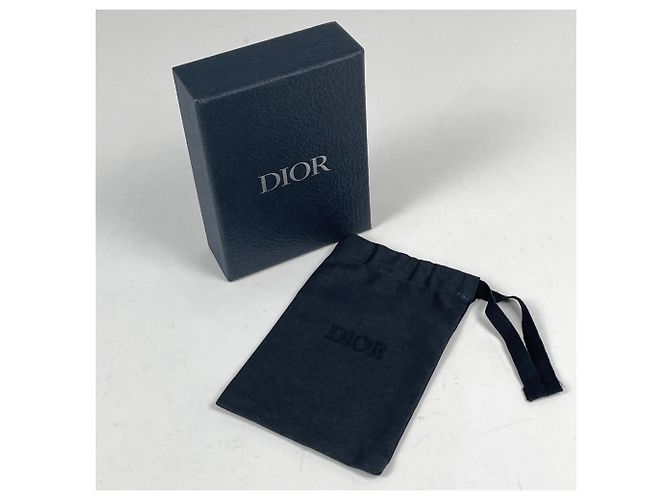 Tarjetero plegable de cuero negro Christian Dior - vista 6