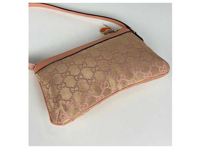 Pochette Gucci em lona GG rosa - vista 2