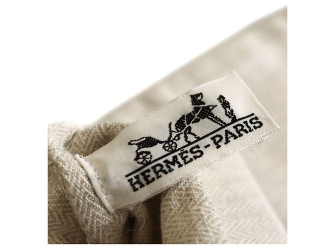 Hermès Pochette Hermes Aline de Toile H Crudo - vista 5