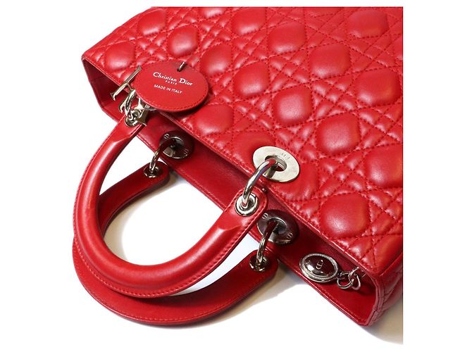 Borsa Christian Dior Dior Lady Large Rosso - vista 6