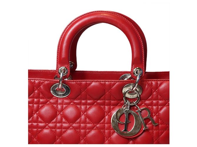 Borsa Christian Dior Dior Lady Large Rosso - vista 7