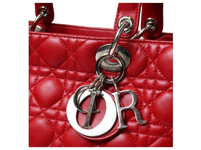 Borsa Christian Dior Dior Lady Large Rosso - vista 8