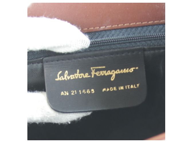 Borsa a tracolla in pelle marrone Salvatore Ferragamo - vista 13