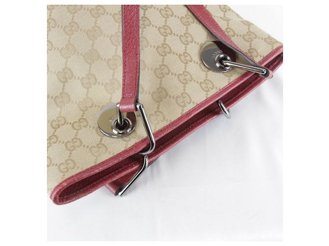 Sacola Tote Gucci em lona GG bege - vista 10