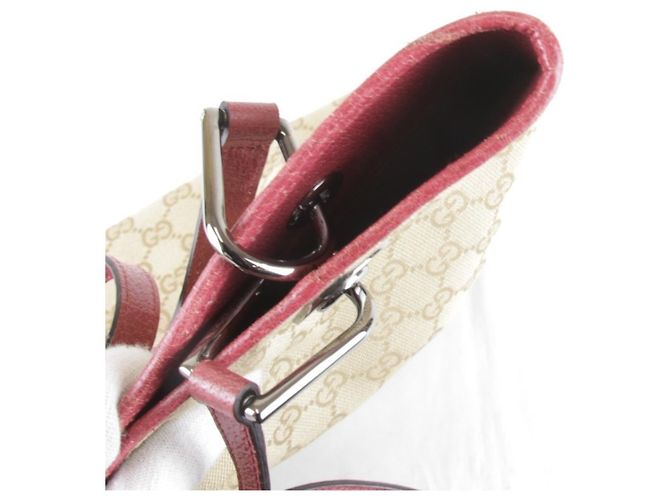 Sacola Tote Gucci em lona GG bege - vista 11