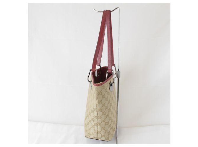 Sacola Tote Gucci em lona GG bege - vista 3