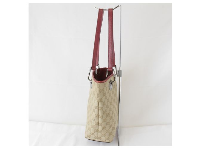 Sacola Tote Gucci em lona GG bege - vista 4