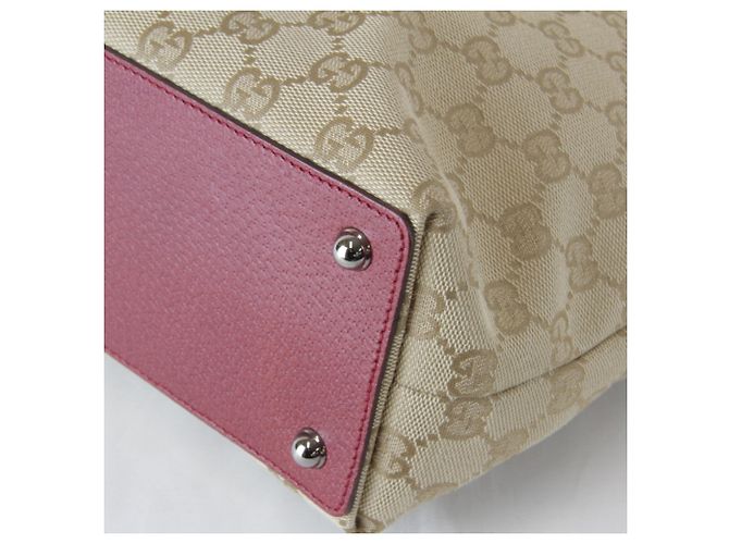 Sacola Tote Gucci em lona GG bege - vista 5