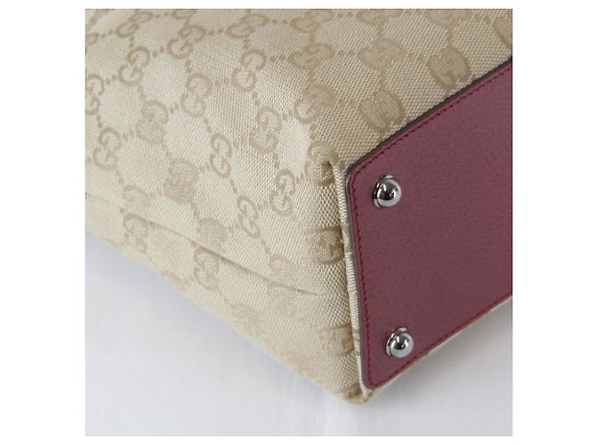 Sacola Tote Gucci em lona GG bege - vista 6