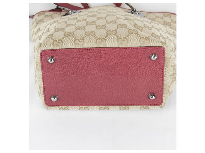 Sacola Tote Gucci em lona GG bege - vista 7