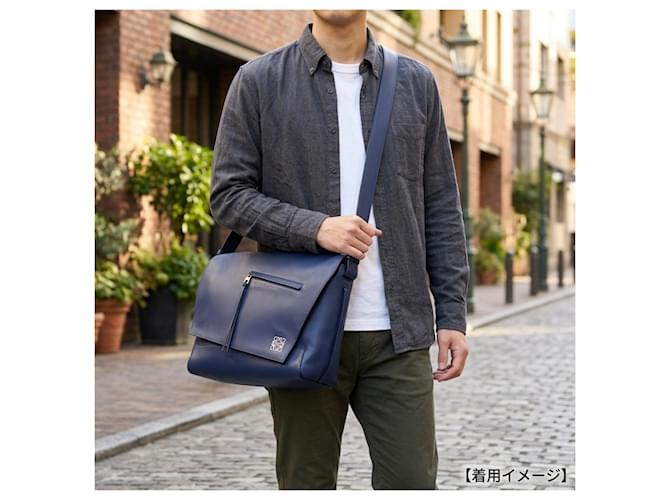 Borsa a tracolla Anton Loewe Blu navy - vista 17