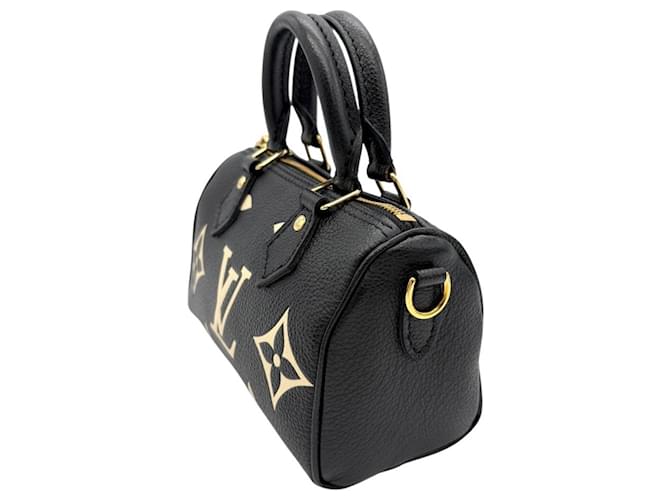 Borsa Louis Vuitton Nano Speedy Nero Multicolore Beige Monogramma - vista 2