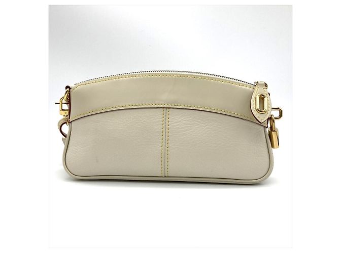 Clutch Louis Vuitton Suhali Lockit Bianco - vista 4