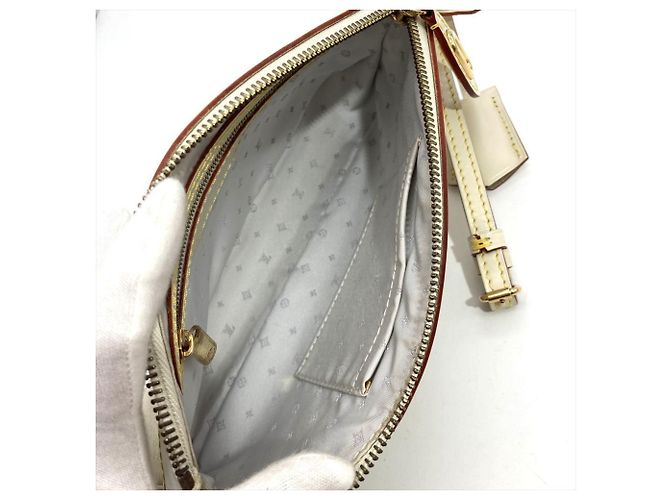 Clutch Louis Vuitton Suhali Lockit Bianco - vista 5
