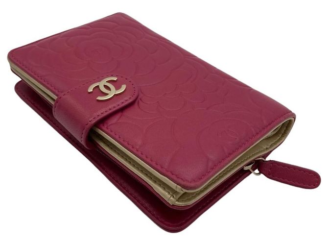 Chanel Coco Mark Camellia Bi-fold Wallet Schwarz Pink - Ansicht 3