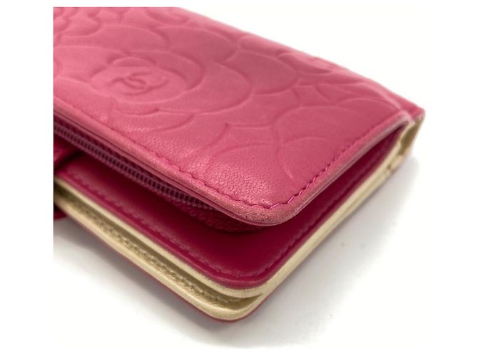 Chanel Coco Mark Camellia Bi-fold Wallet Schwarz Pink - Ansicht 4