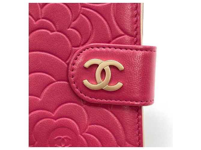 Chanel Coco Mark Camellia Bi-fold Wallet Schwarz Pink - Ansicht 5