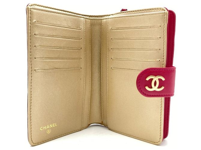 Chanel Coco Mark Camellia Bi-fold Wallet Schwarz Pink - Ansicht 7