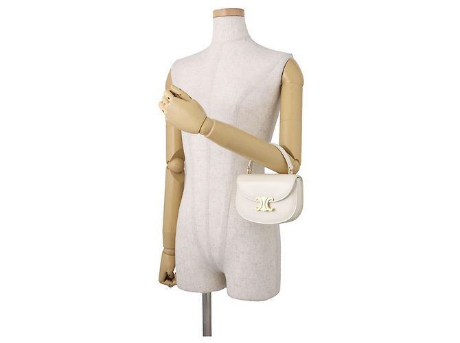 Céline Borsa Celine Mini Buzas in pelle lucida Bianco - vista 4