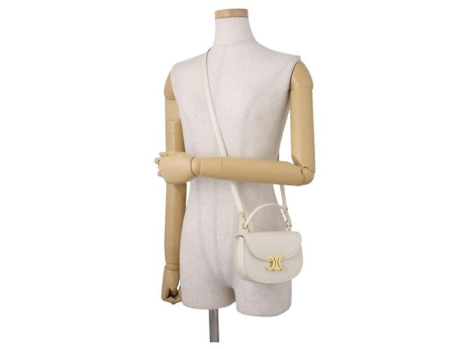 Céline Borsa Celine Mini Buzas in pelle lucida Bianco - vista 5