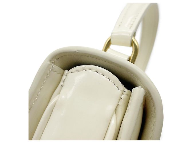 Céline Borsa Celine Mini Buzas in pelle lucida Bianco - vista 7
