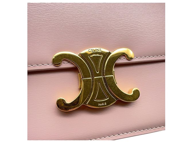 Céline Borsa a tracolla Celine Teen Triomphe in pelle Rosa - vista 8