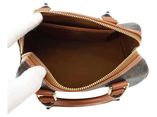 Céline Borsa Celine Triomphe Small Boston in pelle Cammello - vista 6