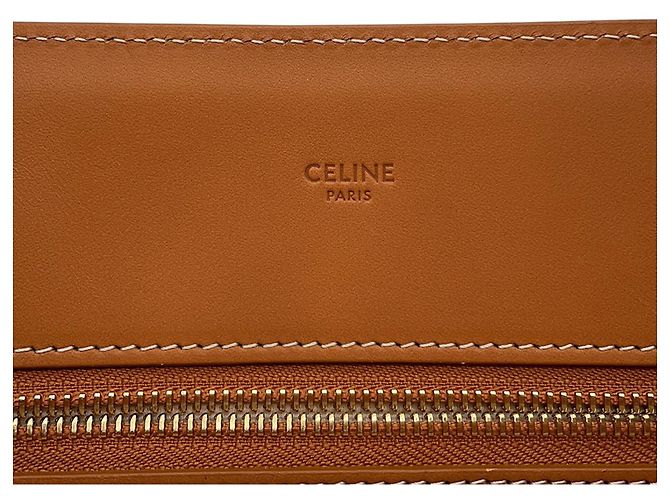 Cabas Céline Celine Vertikaler Canvas Tote Bag Beige Kamel - Ansicht 14