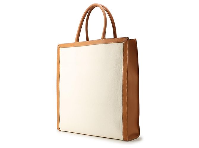 Cabas Céline Celine Vertikaler Canvas Tote Bag Beige Kamel - Ansicht 2
