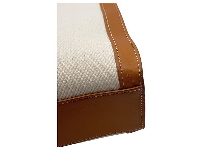 Cabas Céline Celine Vertikaler Canvas Tote Bag Beige Kamel - Ansicht 9