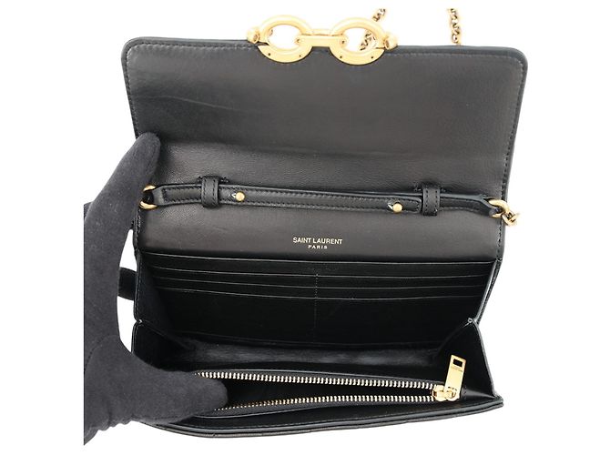 Yves Saint Laurent Chain/Shoulder Wallet Schwarz - Ansicht 6