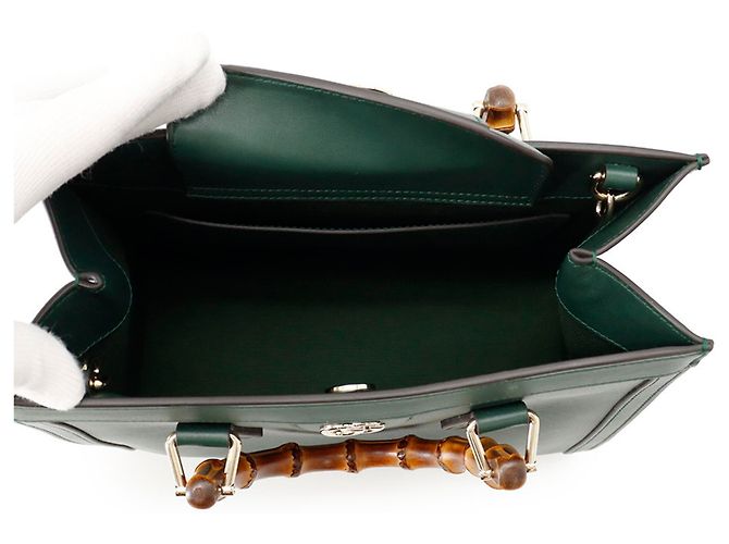 Borsa Tote Gucci Diana Bamboo Medium Verde - vista 6